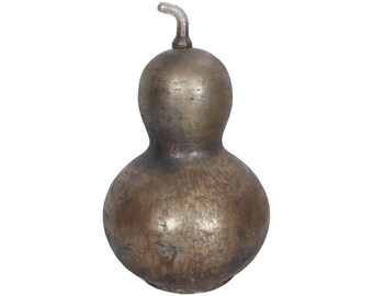 Mercury Glass Pumpkin Gourd 9.5" Width x 15" Height Antique Vintage Silver w/ Glass Stem for Fall, Harvest, or Halloween