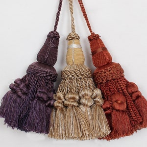 Handmade vintage style 6&quot; key tassel used to embellish or decorate furniture, curtain, drapery, pillows or any craft project