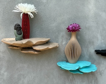 Ostrea Fungus Mushroom Shelf | Floating Shelf with Unique Matte Decor | 20 Colors Available