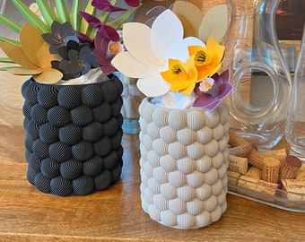 Blobish Modern Contemporary Vase for Cut/Dried Flowers or Live Plants | Drainage Hole Available | Beautiful Matte Color | Decor