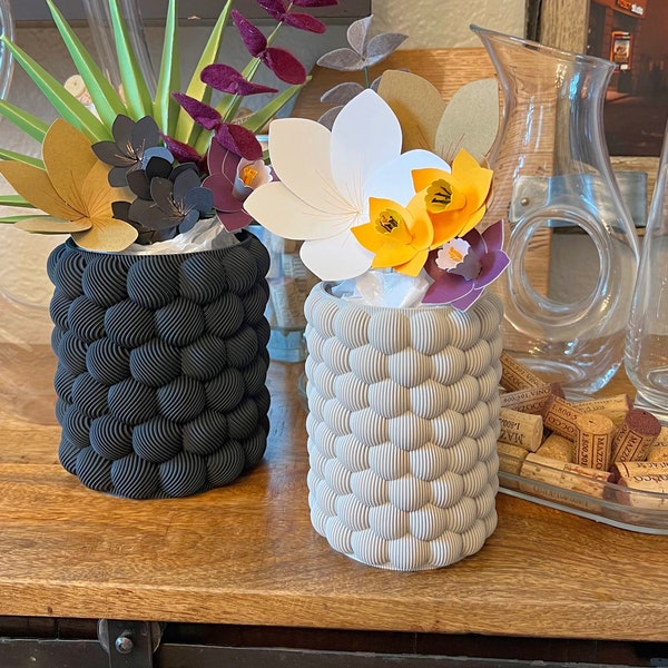 Blobish Modern Contemporary Vase for Cut/Dried Flowers or Live Plants | Drainage Hole Available | Beautiful Matte Color | Decor