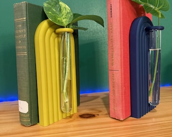 Propagation Station Bookends | Mix of Plants and Reading | Modern Book Holder | Plant Lover Gift