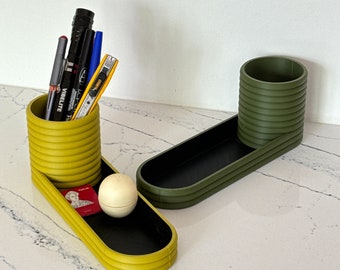 Mini Planter and Key Valet or Desk Organizer combination with optional inlay | 20 colors available