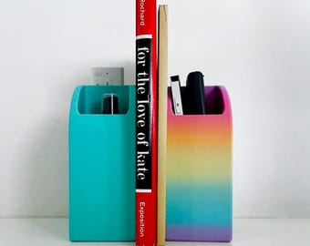 Rainbow Bookend Organizer | For Storage or Plants | Colorful Bookend | Pen Holder