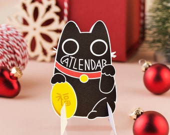 2025 Cat-lendar | Desk Calendar Cat | New Year Calendar | Cat Stationery | Cat Gift | Gift Cat Lover | Cute Cat Print | Cat Calendar Japan