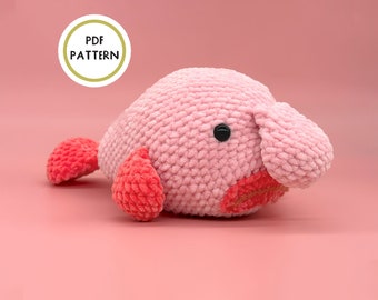 Plush Blobfish Crochet Pattern, Bentley the Blobfish Amigurumi PDF Pattern by Crafty Bean Crochets