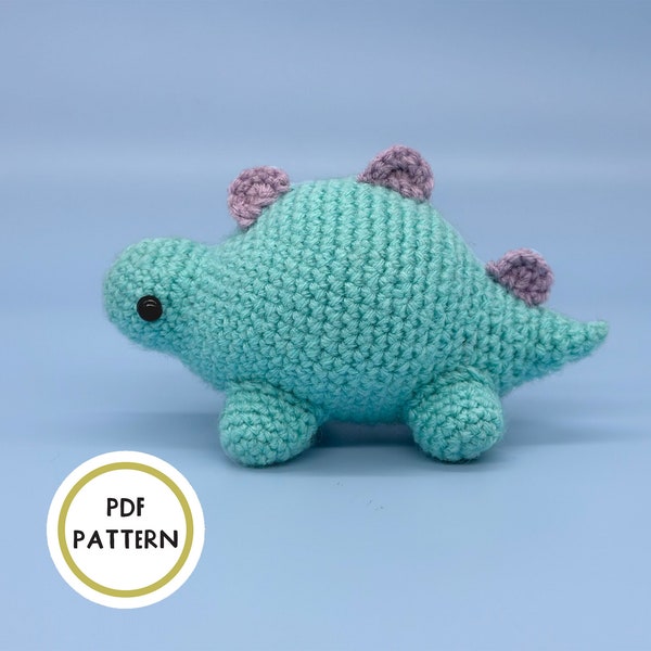 Stegosaurus Dinosaur Crochet Pattern, Stega the Stegosaurus Amigurumi PDF Pattern by Crafty Bean Crochets