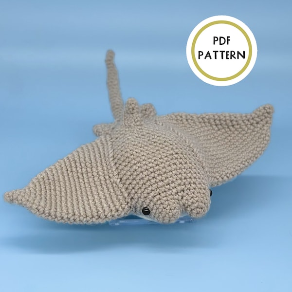 Stingray Crochet Pattern, Cali the Cownose Ray Amigurumi PDF Pattern by Crafty Bean Crochets