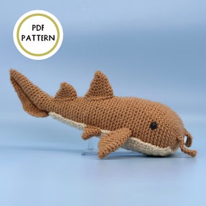 Nurse Shark Crochet Pattern, Nellie the Nurse Shark Amigurumi PDF Pattern by Crafty Bean Crochets