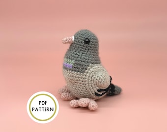Schema Piccione all'uncinetto, Schema PDF Pedro il piccione Amigurumi di Crafty Bean Crochets
