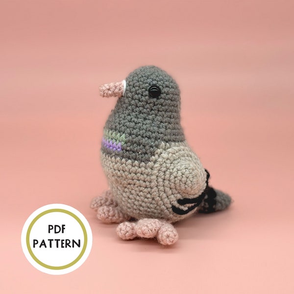 Pigeon Crochet Pattern, Pedro the Pigeon Amigurumi PDF Pattern by Crafty Bean Crochets