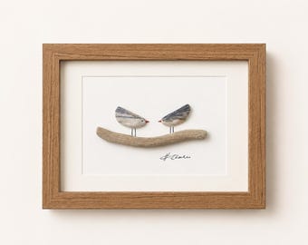 Sea Shell Bird Wall Art – Coastal Love Birds Handmade Scotland