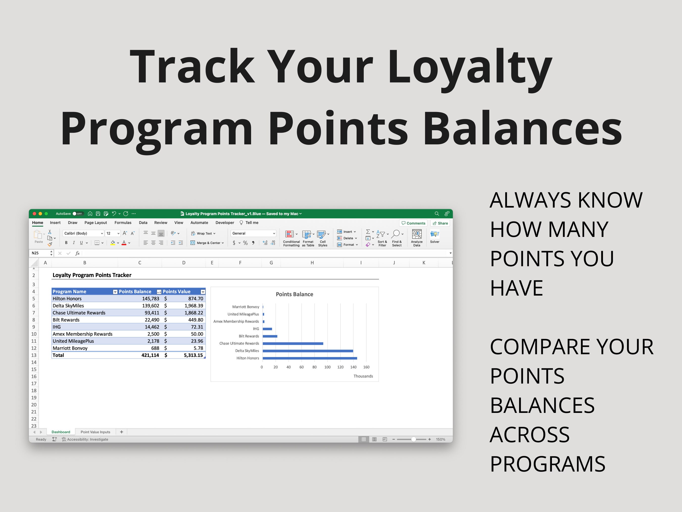 Loyalty Program Points Tracker, Travel Hacking Spreadsheet, Airline ...
