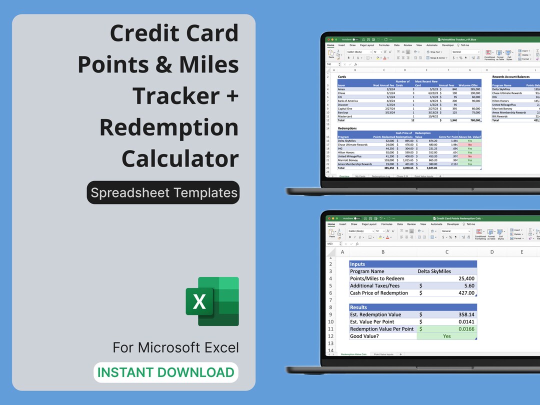 Credit Card Points Tracker & Redemption Calculator - Travel Hacking ...