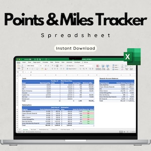 Suivi des points et des miles de votre carte de crédit - Tableur Travel Hacking - Optimisez la valeur d'échange, le statut Chase 5/24, les miles des compagnies aériennes, les points des hôtels