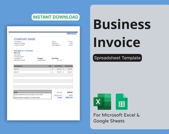 Microsoft Excel Invoice Template Basic User Friendly Small Business Use