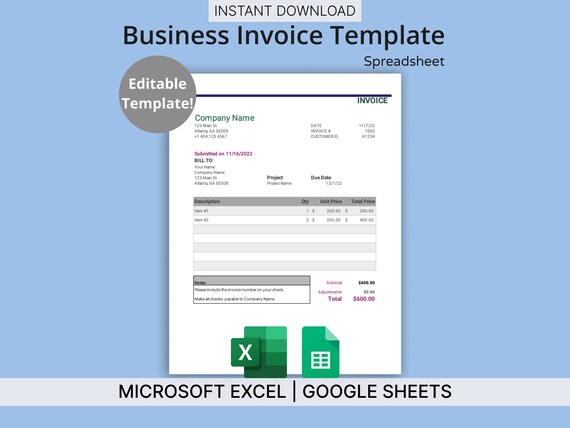 Free Invoice Template In Excel