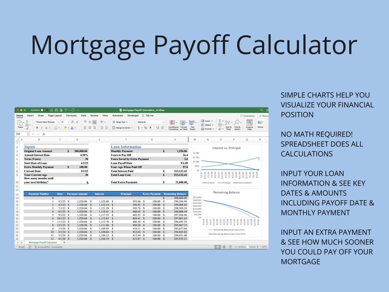Mortgage Payoff Calculator Spreadsheet blue Mortgage Tracker for Mortgage Payoff Calculator Spreadsheet blue Mortgage Tracker for