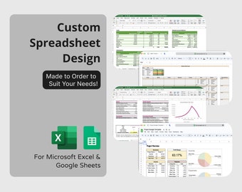 Custom Excel Spreadsheet Design - Etsy