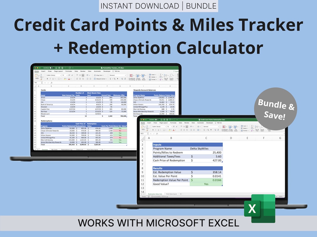 Credit Card Points Tracker & Redemption Calculator Travel Hacking