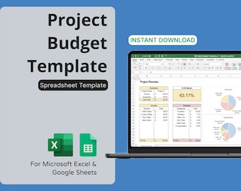 Project Budget Template! Microsoft Excel/Google Sheets Compatible, Track Income & Expenses, Visualize Data With Charts, Small Business