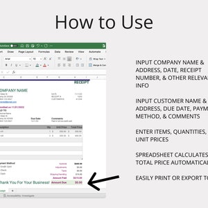 Invoice & Receipt Templates for Microsoft Excel/google Sheets ...