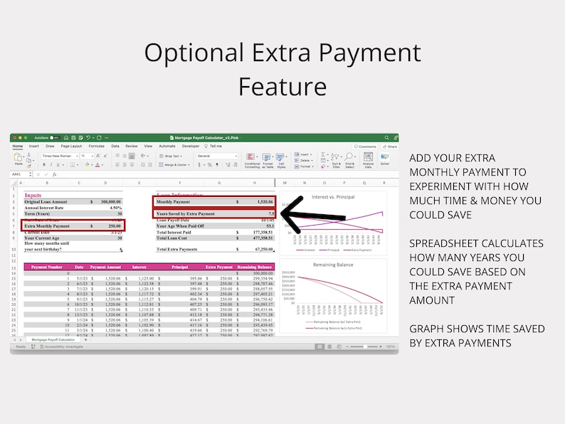 Mortgage Payoff Calculator Spreadsheet pink Mortgage Tracker for