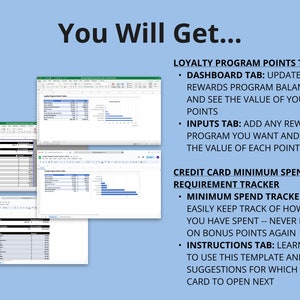 Peut inclure: Une capture d'&eacute;cran d'un &eacute;cran d'ordinateur affichant une feuille de calcul intitul&eacute;e "Loyalty Program Points Tracker". La feuille de calcul comprend des onglets pour "Tableau de bord", "Entr&eacute;es", "Suivi des d&eacute;penses minimales" et "Instructions".