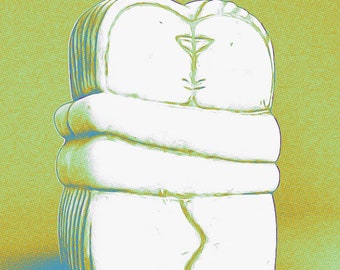 Constantin Brancusi THE KISS - arte digitale unica, fondi da utilizzare per sostenere i rifugiati di guerra in Ucraina e Russia senza alcuna discriminazione