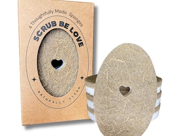 Oval Heart Dish Sponges (4 Pack) – Plant-Based Kitchen Sponge | For Toxic-Free Living