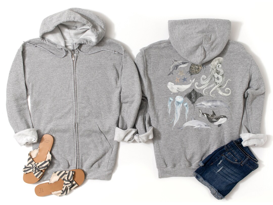 Organic Sea Creature Applique Hoodie