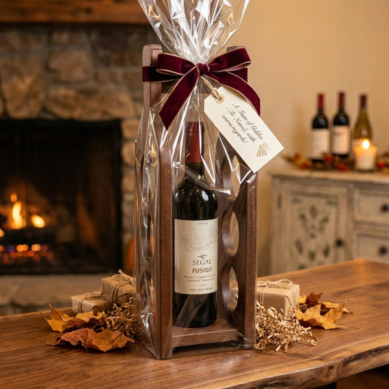 Cellophane Rack Handcrafted Walnut 3-bottle Wine Rack | Elegant Solid Wood Wine Holder ...