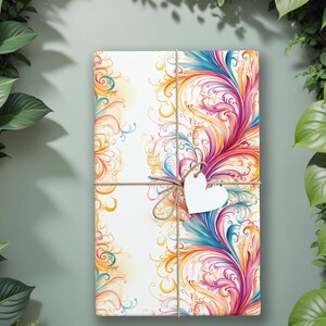 Abstract wrapping paper Elegant wrapping paper Colorful wrapping  Abstract Floral wrapping  Abstract Gift Wrap Modern deco wrapping paper K3