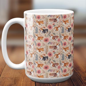 Vintage Corgi Mug, Cute Dog Lover Gift, Retro Coffee Cup Drinkware for Welsh Corgi Mom, Corgi Gift Christmas Present for Dog Moms & Dads