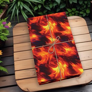 Flickering flame sustainable wrapping paper, Fire, Eternal flame, Fun wrapping paper punk, Eco wrapping paper, Cool fire wrapping paper K3