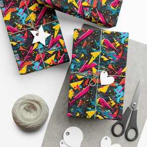 80s wrapping paper Retro Gift Wrap Eighties gift wrap Retrowave wrapping paper Vaporwave gift wrap Vaporwave aesthetic wrapping paper