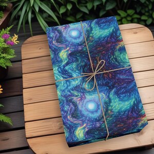 Abstract wrapping paper, Psychedelic Wrapping Paper, Abstract Gift Wrap, Cosmic Wrapping Paper, Celestial Wrapping, Cosmic Gift Wrap K3