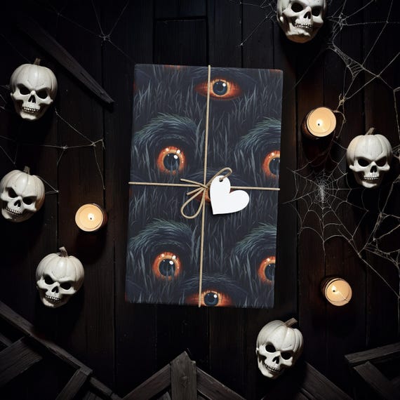 Gothmas wrapping paper Monster wrapping paper, Creepy wrapping paper Spooky gift wrap Spooky wrapping paper Monster Samhain gift wrap K3