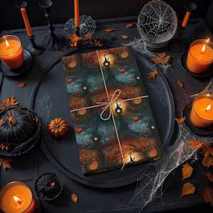Gothmas wrapping paper Samhain Witch Gift Wrap Goth wrapping paperHalloween wrapping paper Gothic wrapping paper Goth Pumpkin wrap K3