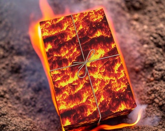 Fire sustainable wrapping paper, Flickering flame, Eternal flame, Fun wrapping paper punk, Eco wrapping paper, Cool wrapping paper K3