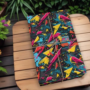 80s wrapping paper Retro Gift Wrap Eighties gift wrap Retrowave wrapping paper Vaporwave gift wrap Vaporwave aesthetic wrapping paper K3