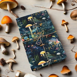 Magical Forest Wrapping Paper Fairy Woodland Animal Wrapping Paper Mushroom  Celestial Gift Wrap 