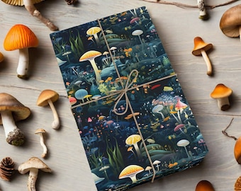 Cottagecore Pilzpapier, Pilzverpackung, Cottagecore Geschenkpapier, Fairycore Geschenkpapier, Woodsy Forest Mushroom Wrap K3