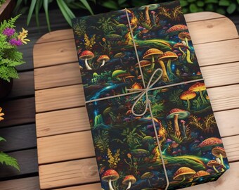 Fairy Mushroom Wrapping paper rolls Fairycore Gift Wrap Fantasy wrapping paper Fantasy wrap Cottagecore wrapping paper Fairytale wrap K3