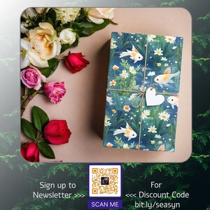 Rouleaux de papier cadeau élégants pour bassin à poissons, papier cadeau aquatique, emballage cadeau écologique et durable, cadeau aquarium, cadeau pêcheur K3 image 2
