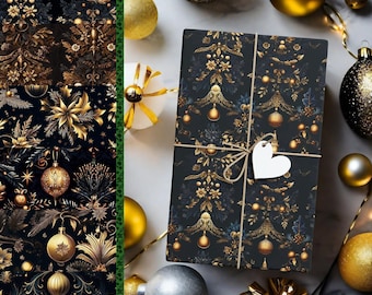 Xmas Wrapping Paper, Xmas Gift Wrap, Ornamental Christmas wrapping paper, Christmas gift wrap, Christmas decor wrapping paper K10