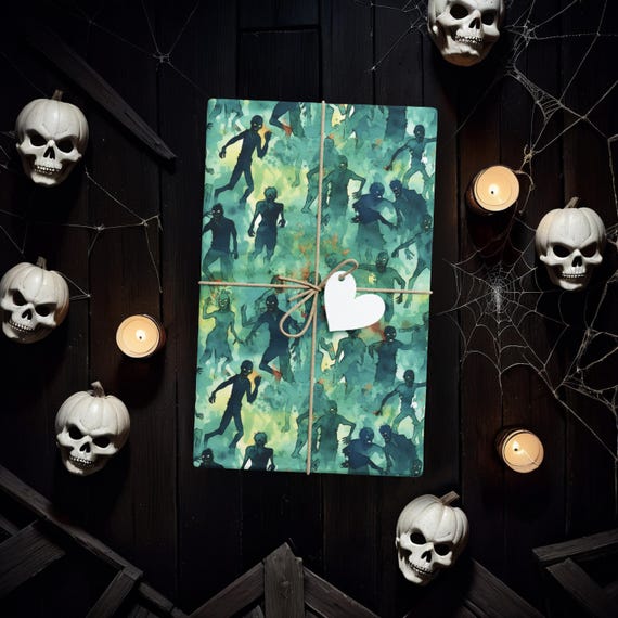 Gothmas wrapping paper Zombie wrapping paper, Zombies Gift Wrap, Horror gift wrap, Gothic Gift Wrap, Goth gift wrap, Witch wrapping paper K3