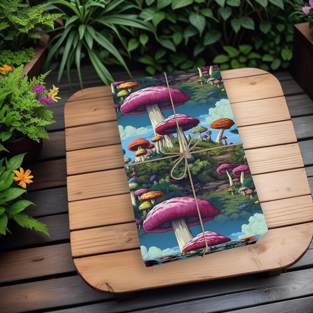 Mushroom Wrapping Paper, Mushroom Gift Wrap, Cottagecore Wrapping Paper ...