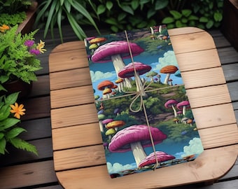 Omslagspapper för svamp, presentpapper för svamp, omslagspapper för Cottagecore, omslagspapper för Fairycore, presentpapper för Cottagecore K3