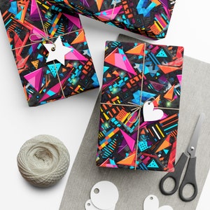 80s gift wrap Retro Gift Wrap Eighties wrapping paper Retrowave wrapping paper Vaporwave gift wrap Vaporwave aesthetic Wrapping paper